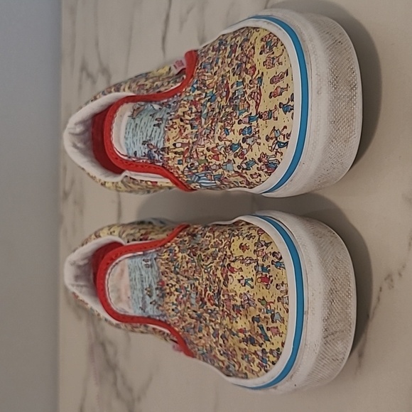 Vans Where's Waldo Kids 13 Multicolor Character Slip-On Skateboard Sneakers - Picture 4 of 10